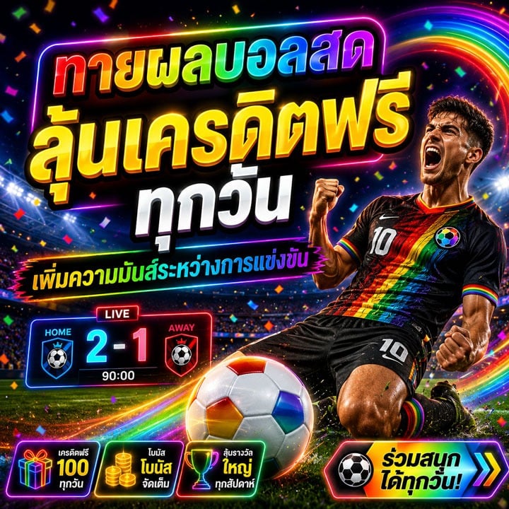 ทายผลบอลสด ลุ้นเครดิตฟรีทุกวัน